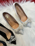 Pearl Crystal Bow-Knot Wedding Pointed Toe Heels